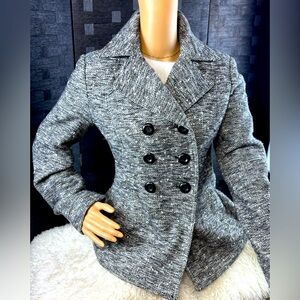 Guess |  Black & White Tweed Blend Coat SZ Medium